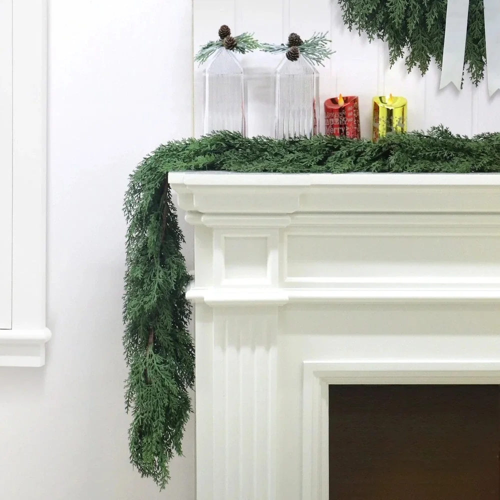 My Texas‎ House 9ft Natural Feel Cedar Green Artificial Christmas Garland